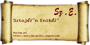 Sztoján Enikő névjegykártya